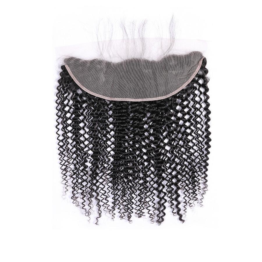 Kinky Curly 13x4 Lace Frontal Human Virgin Hair Skin Melt