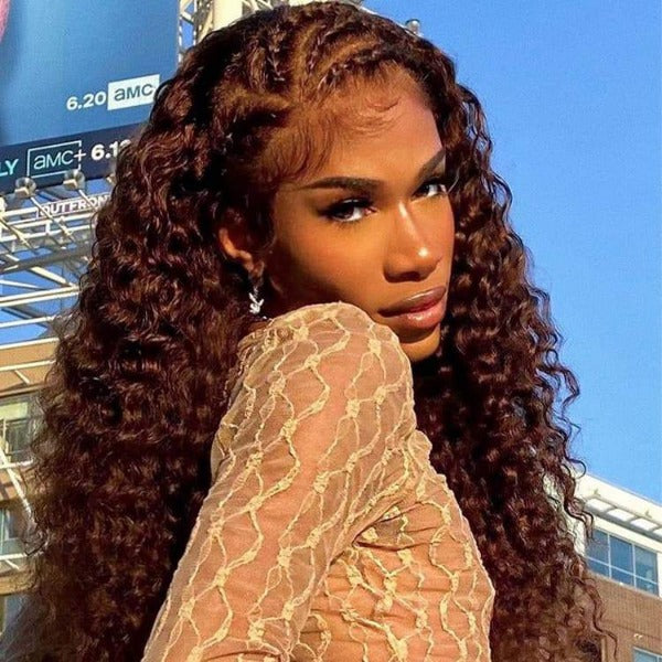 #2 Wigs Chocolate Color 13x4 4x4 Human Virgin Hair Lace Front Wigs Body Wave Hair Straight Hair Water Wave Hair