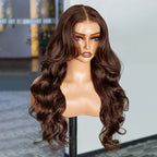 HairHive Body Wave Face-Framing Curtain Bangs Layered Cut Bleached Knots Wear Go Glueless Wig