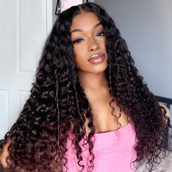 HairHive Deep Wave Wear Go Glueless Wig Bleached Knots Pre-cut 7x5 HD Lace Wig