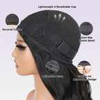 3 In 1 Half Wig | Glueless Install Invisible Body Wave Wear Go Half Wig With Breathable Cap