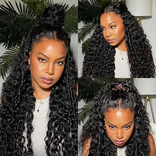 HairHive Water Wave Wear Go Wig Pre-cut 7x5 HD Lace Bleached Knots Wig With Pre-plucked Hairline