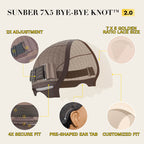 Sunber 7x5 Byebye Knots Natural Wave Wig Put on and Go Glueless Human Hair Wig with Invisible Knots