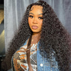 Water Wave Wig Pre Bleached Knots 13x4 13x6 HD Lace Frontal Wig With Elastic Drawstring Wear Go Wig