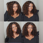HairHive Balayage Highlight Ombre Brown Water Wave Wear Go Glueless Wig With Natural Hairline
