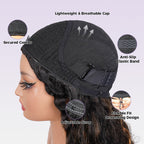 3-In-1 Half Wig | Glueless Yaki Straight Black To Brown Ombre Color Wear Go Half Wig With Elatic Drawstring