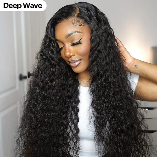 HairHive Straight Wavy Curly Pre-cut 7x5 HD Lace Wear Go Glueless Wig Bleached Invisible Knots Beginner Friendly