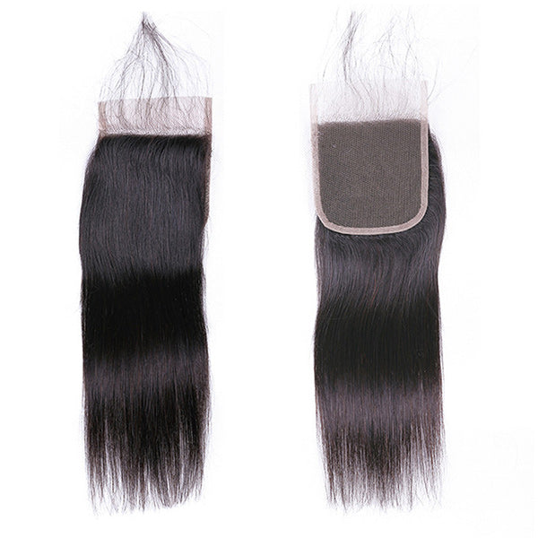100% Virgin Human Hair 4x4 5x5 Swiss Lace Closure 6 Hair Texture Natural Black