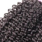 Kinky Curly Human Hair 3 Bundles with 13*4 Lace Frontal Natural Black