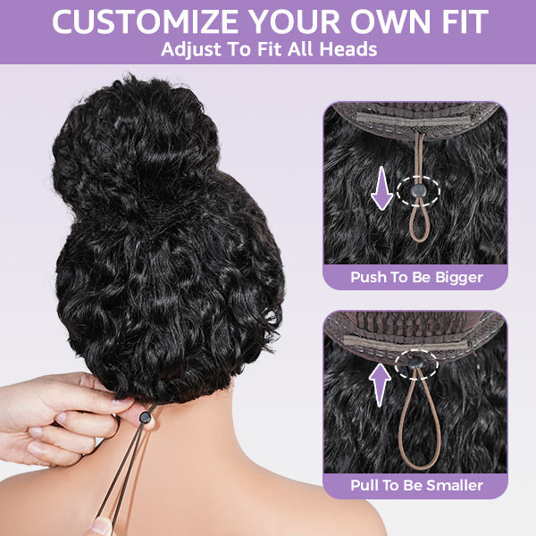 HairHive Afro Curly Glueless 9x6 T Part Lace Wear Go Wig Pre-Bleached Tiny Knots Natural Frontal Look