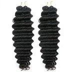 Deep Wave Soft Seamless Crochet Hair Natural Black Human Hair Extension