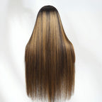 Sunber 13x4 Pre Everything Balayage #1b/30 Highlight Yaki Straight Lace Frontal Wig With Invisi Drawstring