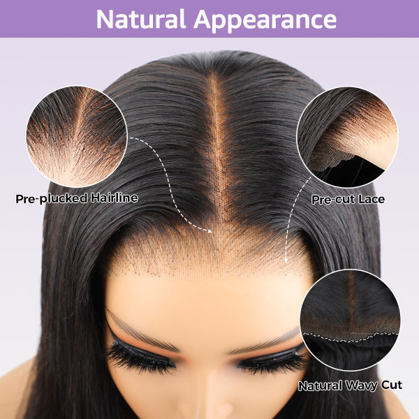BOGO Straight Pre-cut  7x5 9x6 HD Lace Wear Go Wig Pre-plucked Natural Hairline