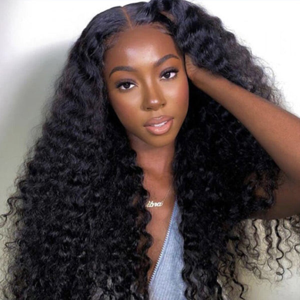 Most Natural Type 4 Hairline Undetectable 13x4 HD Lace Front Wigs with Curly Edges Human Hair Wigs