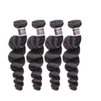 Loose Wave Human Hair 4 Bundles with 4*4 Lace Clsoure Natural Black