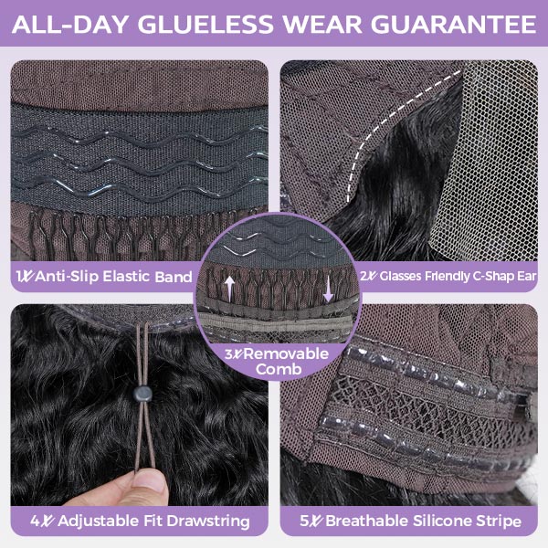 Deep Wave Pre Bleached Hair Knots Wear Go Wig Human Hair 13x4 13x6 HD Lace Frontal Wig With Elastic Drawstring