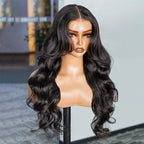 HairHive Layered Cut Body Wave Bleached Knots Wear Go Glueless Wig With Curtain Bangs