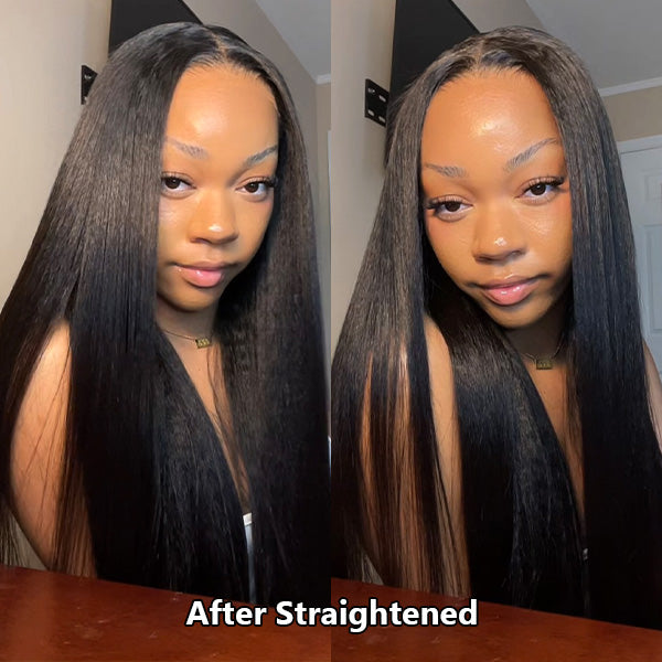 Flash Sale | Kinky Straight Hair Wear Go Glueless Wig Pre Cut 13x4 HD Lace