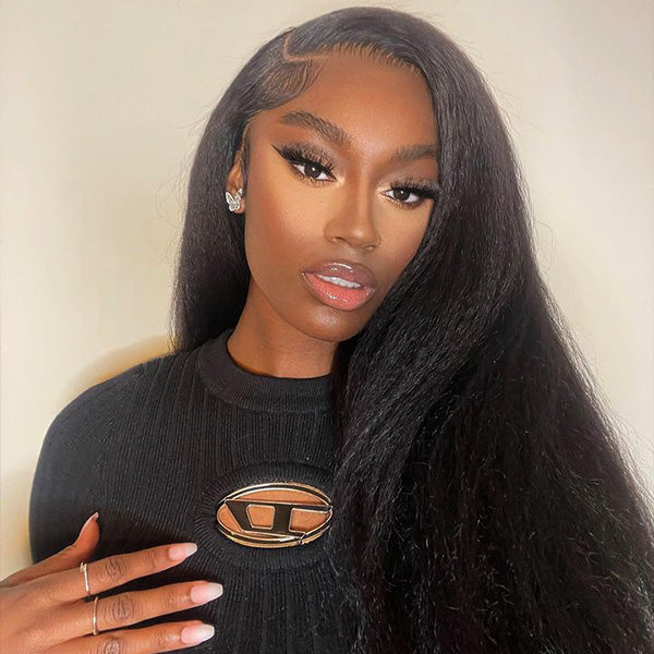 Flash Sale | Kinky Straight Hair Wear Go Glueless Wig Pre Cut 13x4 HD Lace