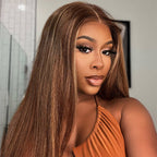 24h Shipping | 4/27 Highlight Wear Go Glueless Wigs 7x5 Pre Cut Lace Straight Wigs With Pre Plucked