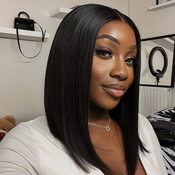 24h Shipping | Wear Go Glueless Wigs 7x5 Pre Cut HD Lace Straight Short Bob Wigs