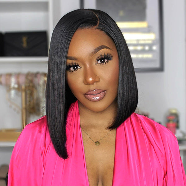 24h Shipping | Wear Go Glueless Wigs 7x5 Pre Cut HD Lace Straight Short Bob Wigs