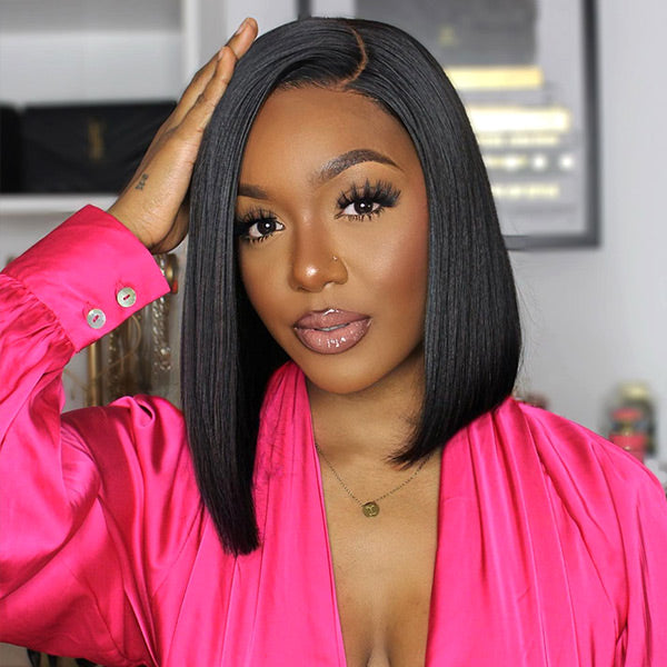 24h Shipping | Wear Go Glueless Wigs 7x5 Pre Cut HD Lace Straight Short Bob Wigs