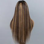 HairHive Layered Cut Straight Brown Highlight Ombre Pre-cut Lace Wear Go Glueless Wig