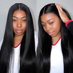 HairHive M-cap Straight Wear Go Wigs Pre Cut 9x6 HD Lace Bleached Knots Glueless Wigs Human Hair Tiny Knots Pre Plucked Hairline