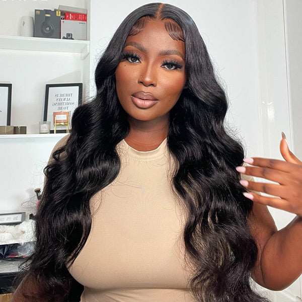 Flash Sale | Body Wave Hair Wear & Go Glueless Wigs 9x6 Pre Cut HD Lace Frontal Wigs With Pre Plucked Nautral Hairline