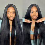 HairHive Kinky Straight Hair Wear Go Glueless Wigs 7x5 HD Lace Pre Cut Lace Closure Wigs