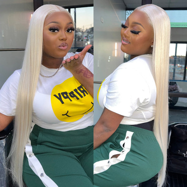 613 Blonde Straight Human Hair Lace Front Wigs 13x4 Invisible Skin Melt Lace Closure Wigs with Baby Hair