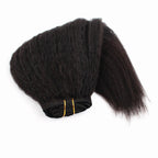 HairHive Kinky Straight Clip In Extension Human Hair Natural Black Color