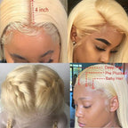 613 Blonde Straight Human Hair Lace Front Wigs 13x4 Invisible Skin Melt Lace Closure Wigs with Baby Hair