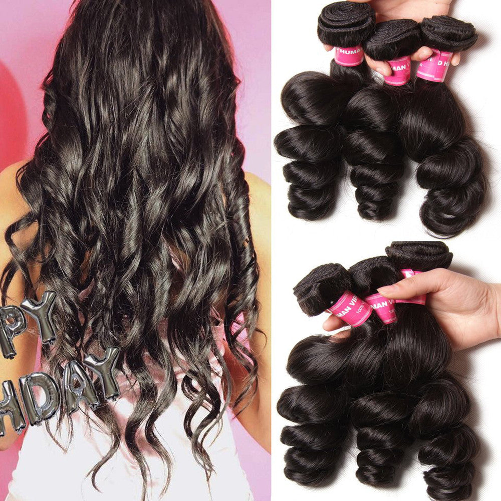 Hive Hair Brazilian Loose Wave 3 Bundles On Sale, 7A Grade Virgin Hair