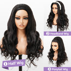 3 In 1 Half Wig | Glueless Install Invisible Body Wave Wear Go Half Wig With Breathable Cap