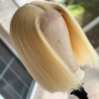 613 Blonde Bob Wigs Human Hair Lace Front Wigs Preplucked with Baby Hair