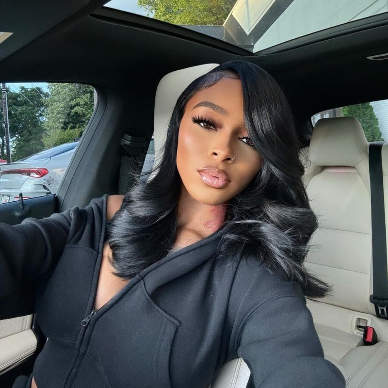 Sunber 200% Density Effortlessly Feathered Hairstyles 7x5 Pre Cut Lace Wig With Layered Haircuts