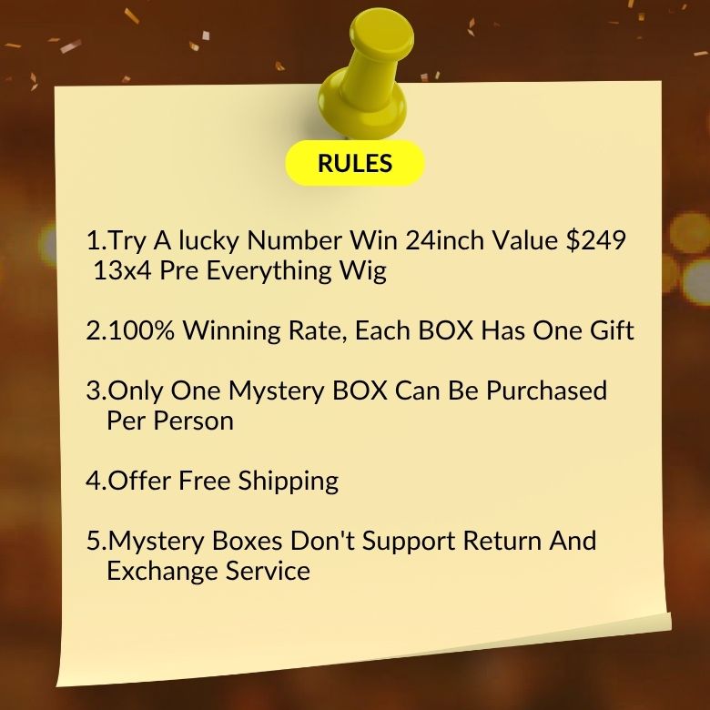 Sunber $69 Mystery Box Win 24inch Bye Bye Knots Lace Wig And Surprise Gifts Flash Sale