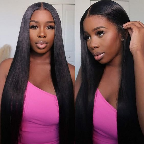 HairHive Straight Pre-Bleached Knots Elastic Drawstring Wear Go Glueless Wigs Pre Cut Lace 7x5 HD Lace Closure Wigs