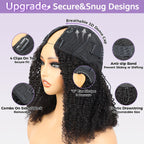 Kinky Straight V Part Wig No Leave Out Thin Part Glueless Wigs Human Hair Wig