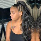 Body Wave Ponytail With Clip In 100% Human Hair Wrap-around Magic Velcro Ponytail Extension Quality Hair