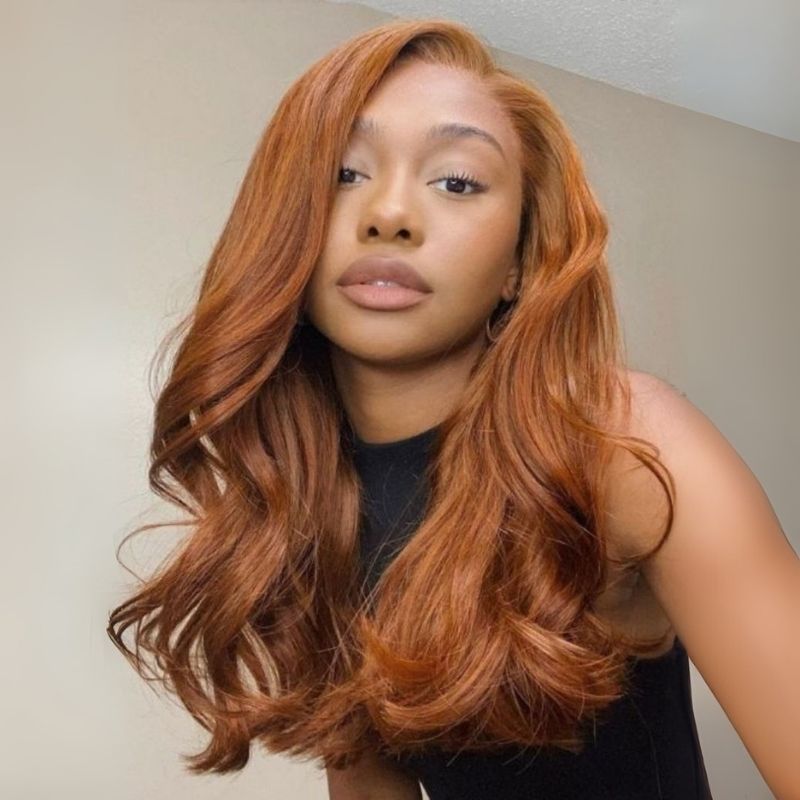 Sunber 13x4 Pre Everything Copper Brown Side-Parted Face-Framing Curls Lace Frontal Wig With Invisi Drawstring Flash Sale