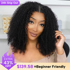 CLEARANCE | Glueless Afro Curly Bleached Knots Wear Go Wig Pre-cut 7x5 HD Lace