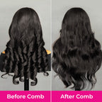 HairHive M-Cap Layered Cut Bleached Mini Knots 9x6 Lace Body Wave Wear Go Glueless Wig With Curtain Bangs