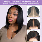 HairHive Glueless Layered Cut Yaki Straight Wear Go Wig Pre-Cut 9x6 T Part Lace Bob Wig With Elastic Drawstring