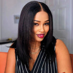 HairHive Glueless Layered Cut Yaki Straight Wear Go Wig Pre-Cut 9x6 T Part Lace Bob Wig With Elastic Drawstring
