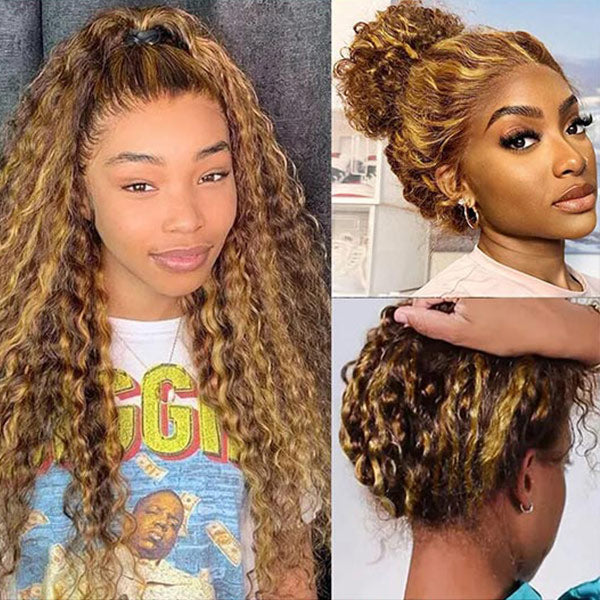 HairHive Water Wave Invisi-Drawstring Flexible Fit 360 Lace Frontal Glueless Wig With Bleached Knots