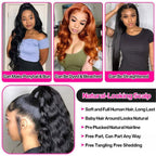 HairHive Body Wave Skin Melt HD Lace Wigs 13x4 HD Lace Front Wig Preplucked with Natural Hairline