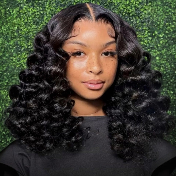HairHive Wand Curl Pre-cut 7x5 HD Lace Bleached Knots Wear Go Glueless Wig Easy Install Beginner Friendly